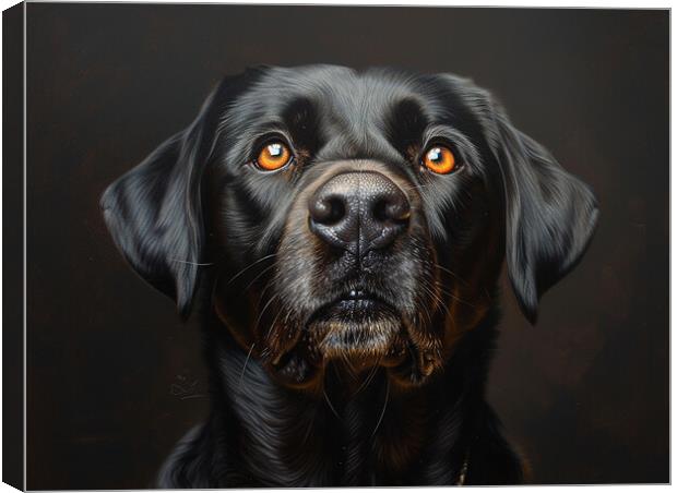 Black Labrador Portrait Canvas Print by K9 Art