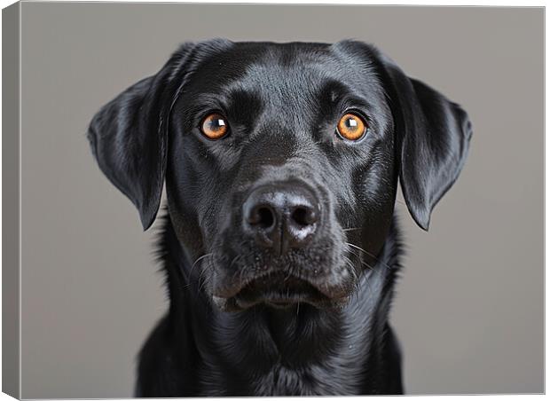 Black Labrador Portrait Canvas Print by K9 Art