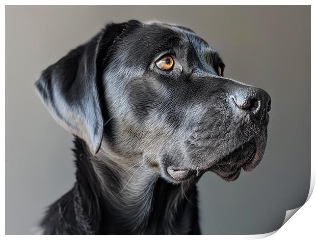 Black Labrador Portrait Print by K9 Art