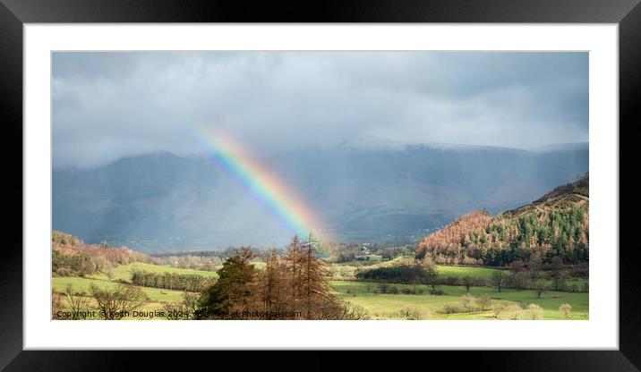 Lakeland Rainbow Framed Mounted Print by Keith Douglas