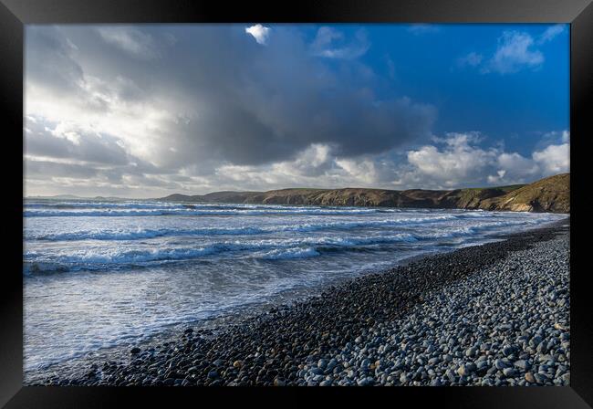 Dark Beauty of Newgale Beach, Pembrokeshire Framed Print by Colin Allen