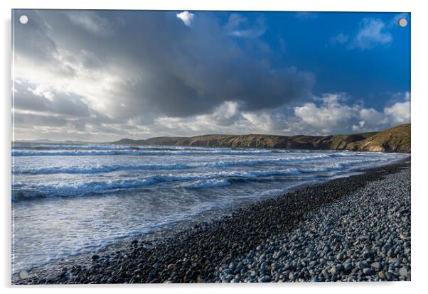 Dark Beauty of Newgale Beach, Pembrokeshire Acrylic by Colin Allen