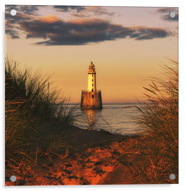 Rattray Lighthouse Sunset  Acrylic by Anthony McGeever