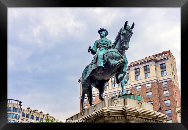 General Mcpherson Civil War Statue Mcpherson Square Washington DC Framed Print by William Perry