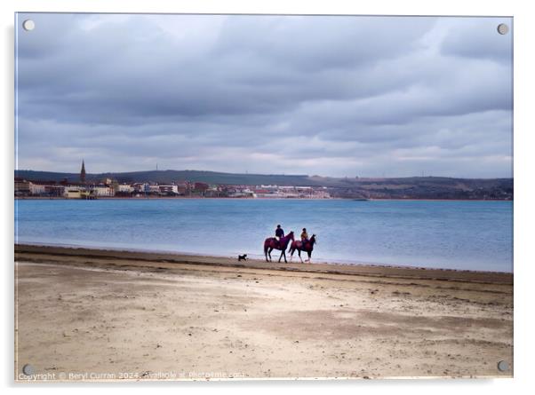 Horses on Weymouth Beach Acrylic by Beryl Curran