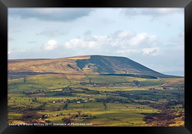 Pendle Hill, Lancashire Moors, England Framed Print by Jane McIlroy