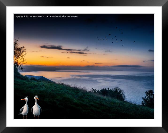 Pesky Birds Catching the Dawn at Looe Framed Mounted Print by Lee Kershaw