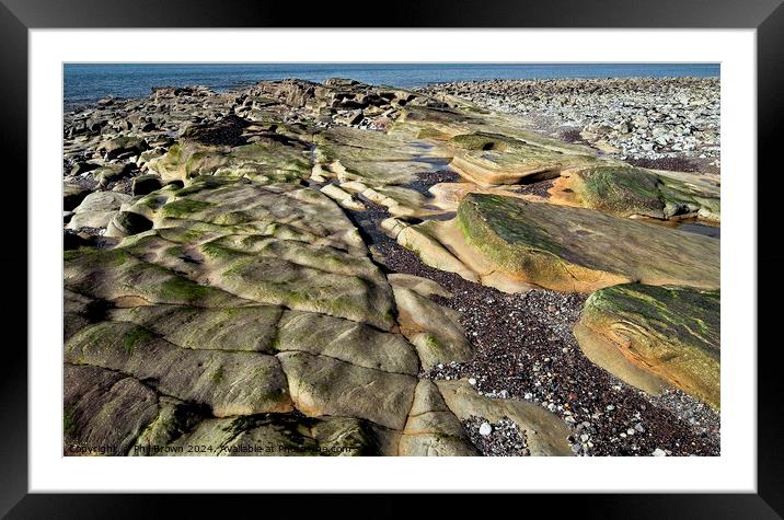 Rocks in Parton Bay, Whitehaven, Cumbria Framed Mounted Print by Phil Brown