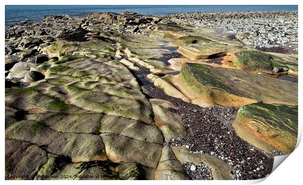 Rocks in Parton Bay, Whitehaven, Cumbria Print by Phil Brown
