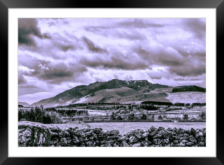Blencathra Fell in Cumbria Framed Mounted Print by Phil Brown