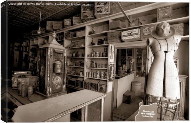 inside one of the shops at Bodie Canvas Print by Derek Daniel
