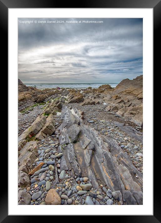 Sandymouth Beach, Cornwall  Framed Mounted Print by Derek Daniel