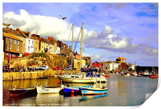 Mevagissey harbour Cornwall Print by john hill