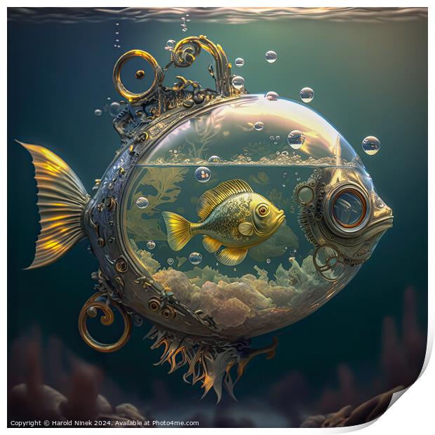 A Fish Within a Fish Print by Harold Ninek