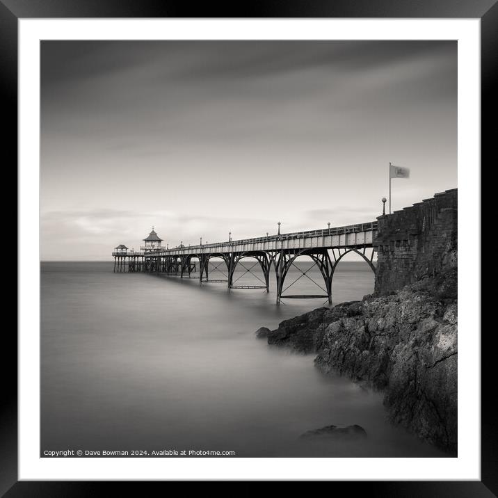 Clevedon Pier Framed Mounted Print by Dave Bowman