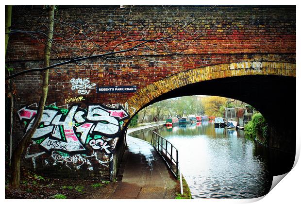 Graffiti Street Art Regent's Canal Camden London Print by Andy Evans Photos