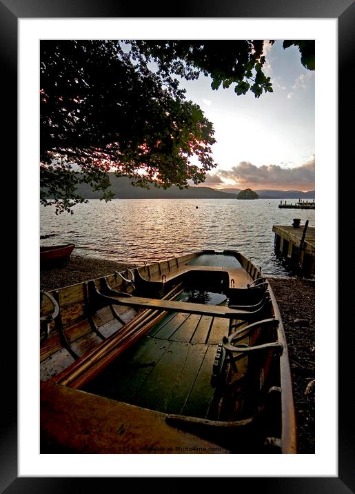 Rowing boat on the shore at Windermere Framed Mounted Print by Phil Brown