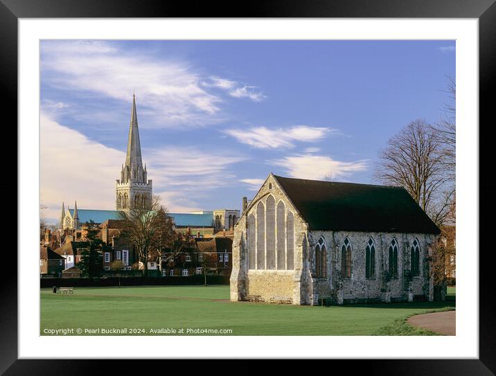 View from Priory Park Chichester West Sussex Framed Mounted Print by Pearl Bucknall
