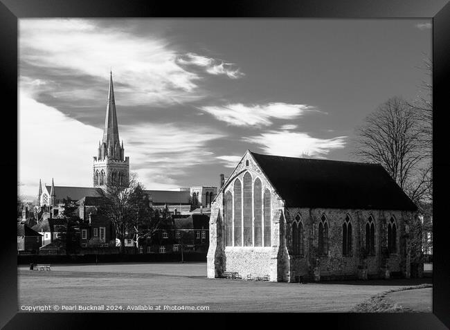 Priory Park Chichester West Sussex Black and White Framed Print by Pearl Bucknall