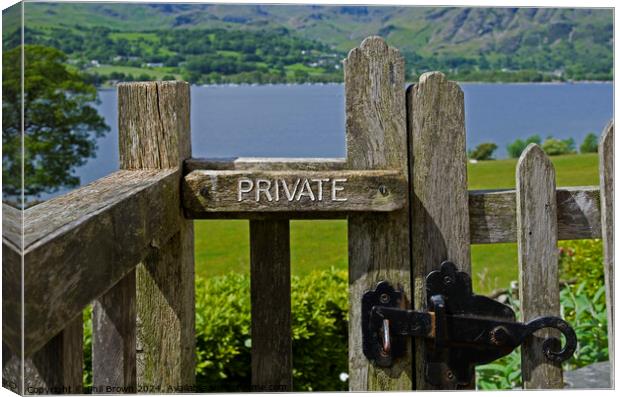 Private access at Brantwood on Coniston Water. Canvas Print by Phil Brown