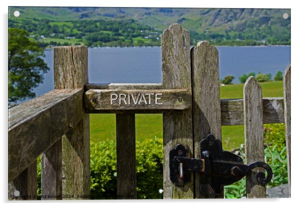 Private access at Brantwood on Coniston Water. Acrylic by Phil Brown