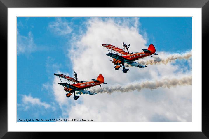 Breitling Wingwalkers at Windermere Airshow 2011 Framed Mounted Print by Phil Brown