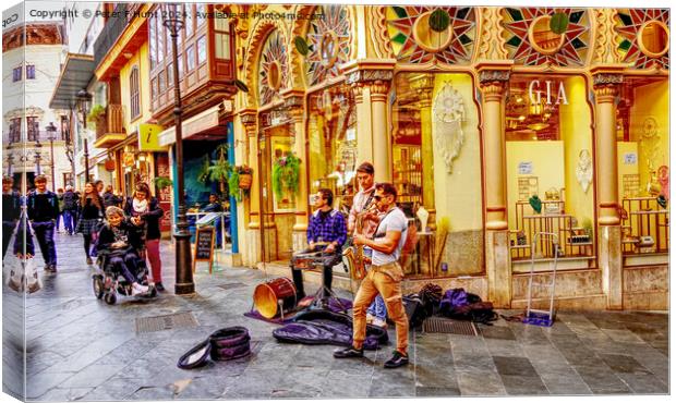 Street Performers Palma Mallorca Canvas Print by Peter F Hunt