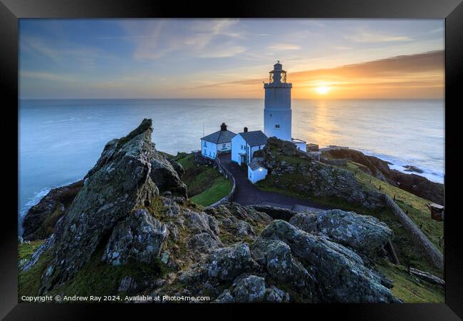 Morning at Start Point Lighthouse Framed Print by Andrew Ray