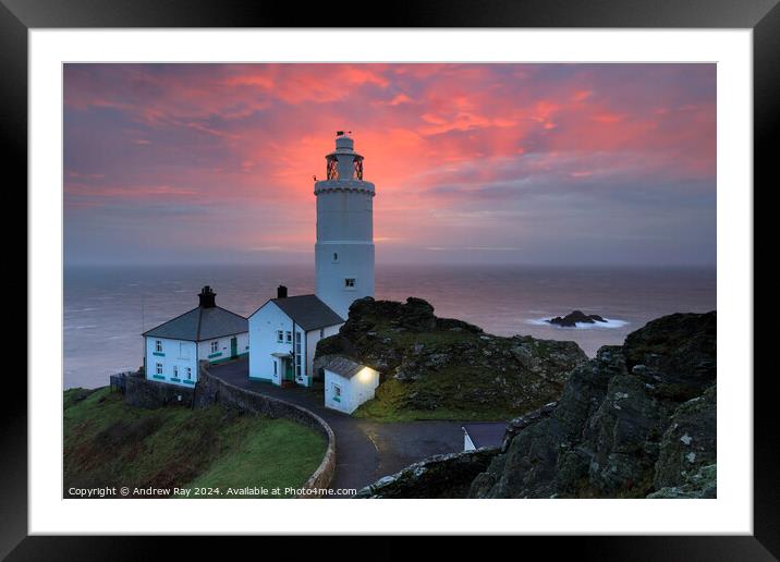 Start Point Lighthouse at sunrise Framed Mounted Print by Andrew Ray