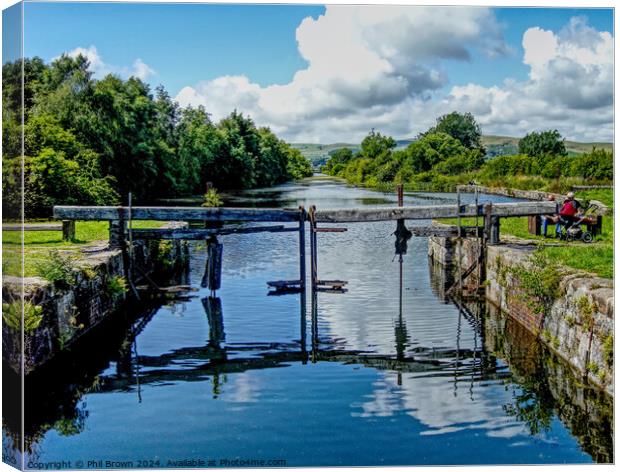 Derelict lock gates at Canal Foot, Ulverston, Cumbria. Canvas Print by Phil Brown