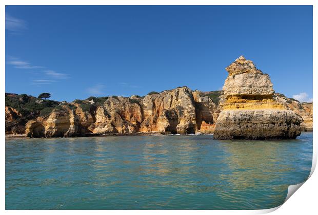 Scenic Coastline Of Algarve In Portugal Print by Artur Bogacki