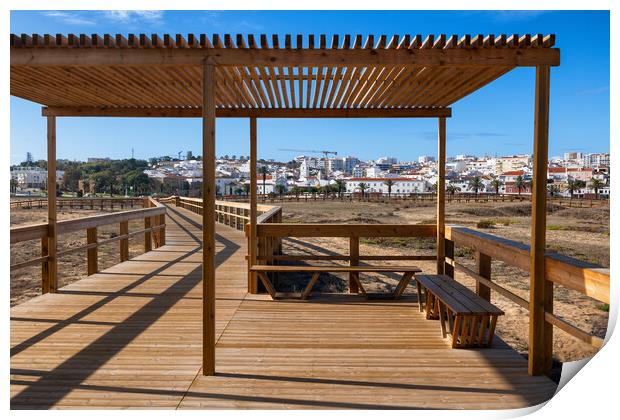 Boardwalk Terrace In Lagos Town In Portugal Print by Artur Bogacki