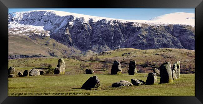 Castlerigg Stone Circle, Keswick,Cumbria. Framed Print by Phil Brown