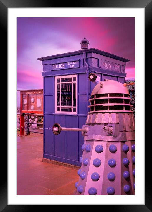 Scarborough Police Telephone Box Framed Mounted Print by Tim Hill