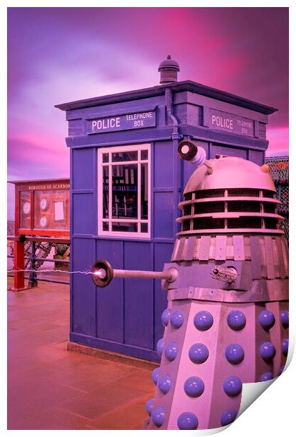 Scarborough Police Telephone Box Print by Tim Hill