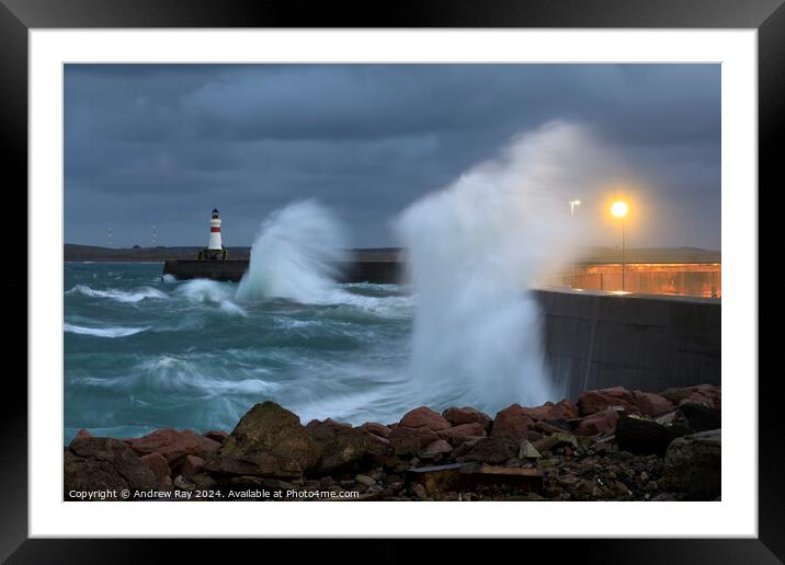Stormy evening at Fraserburgh Framed Mounted Print by Andrew Ray