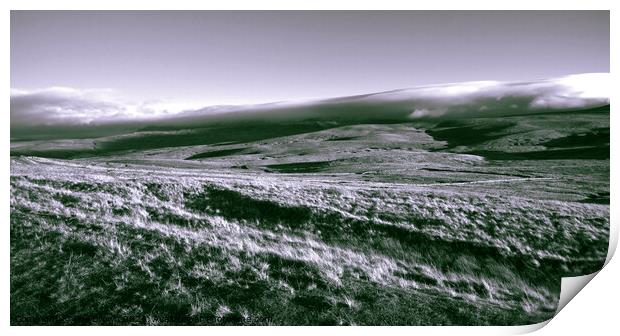 Clouds rolling over Wild Boar Fell in the Yorkshire Dales Print by Phil Brown
