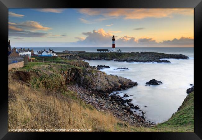 Early morning at Buchan Ness Lighthouse (Boddam) Framed Print by Andrew Ray