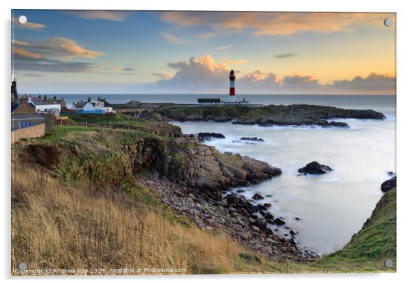 Early morning at Buchan Ness Lighthouse (Boddam) Acrylic by Andrew Ray