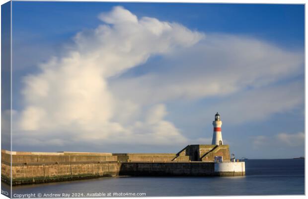  Harbour Lighthouse (Fraserburgh) Canvas Print by Andrew Ray