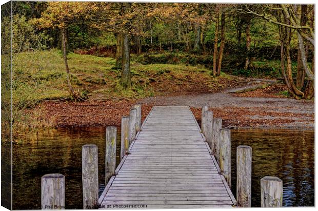 Rigg Wood jetty Coniston Water, Lake District, Cum Canvas Print by Phil Brown