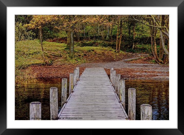 Rigg Wood jetty Coniston Water, Lake District, Cum Framed Mounted Print by Phil Brown