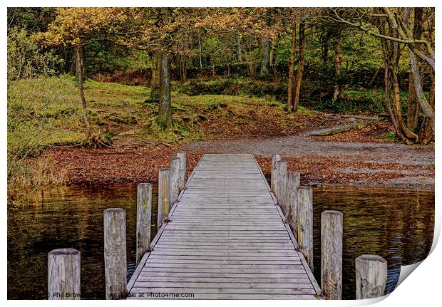 Rigg Wood jetty Coniston Water, Lake District, Cum Print by Phil Brown