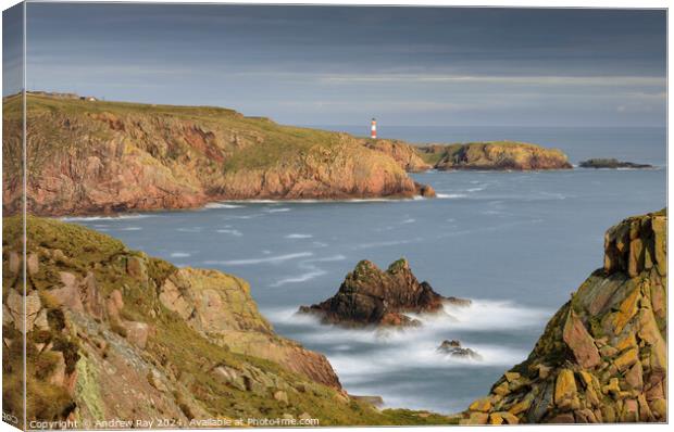 Lighthouse view (Longhaven Cliffs)  Canvas Print by Andrew Ray