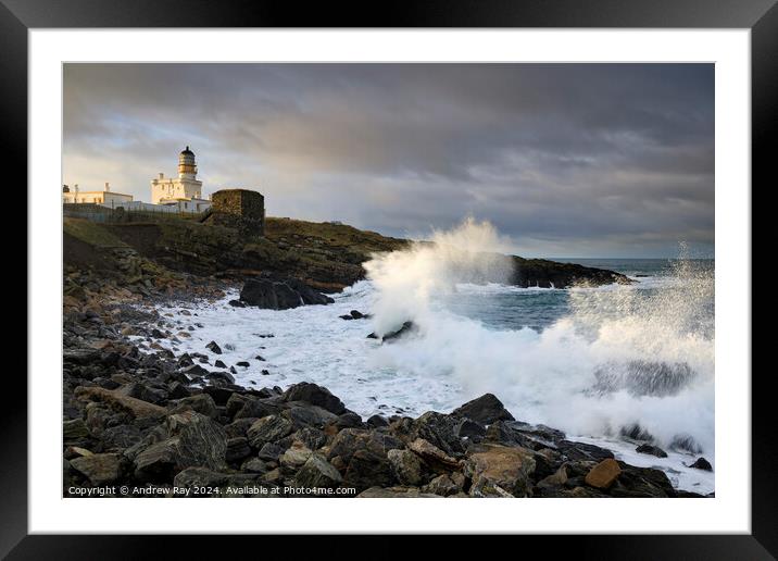 Stormy evening at Kinnaird Head Lighthouse  Framed Mounted Print by Andrew Ray