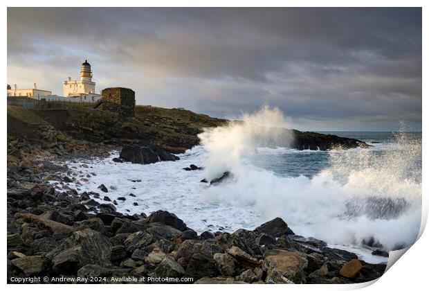 Stormy evening at Kinnaird Head Lighthouse  Print by Andrew Ray