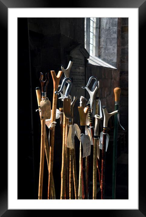Shepherds crooks in a church Framed Mounted Print by Phil Brown