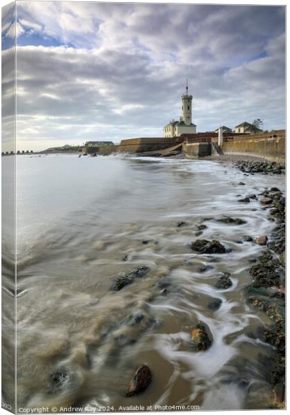 Towards Arbroath Signal Tower Canvas Print by Andrew Ray