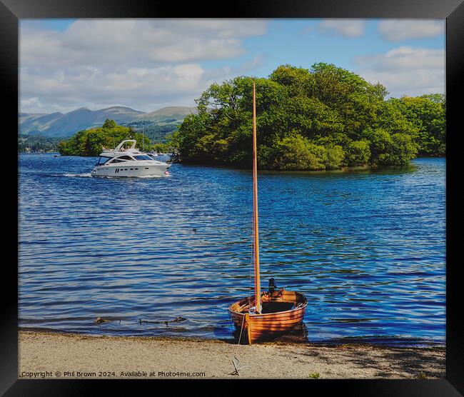 Old and new boats on Windermere Framed Print by Phil Brown