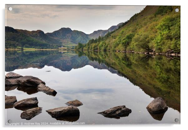 Refections at Llyn Crafnant  Acrylic by Andrew Ray